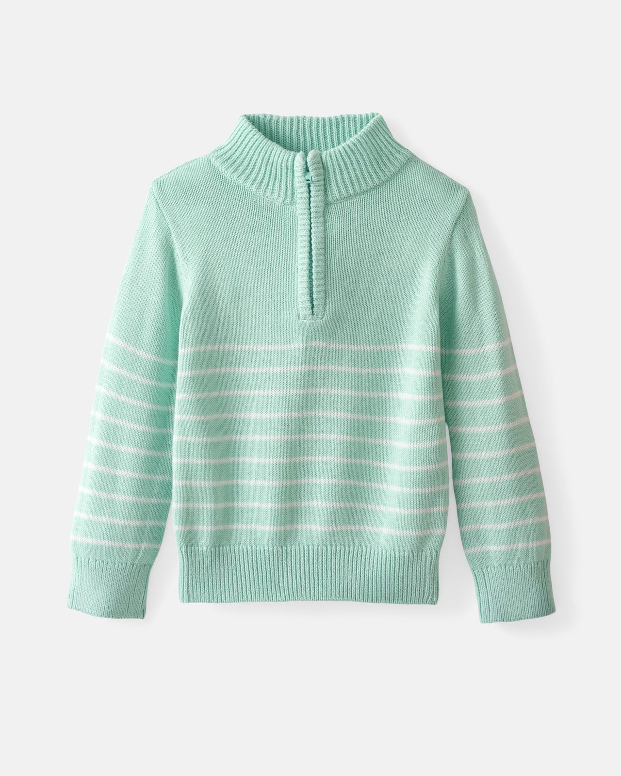 Pastel Green Stripe Zip Sweater