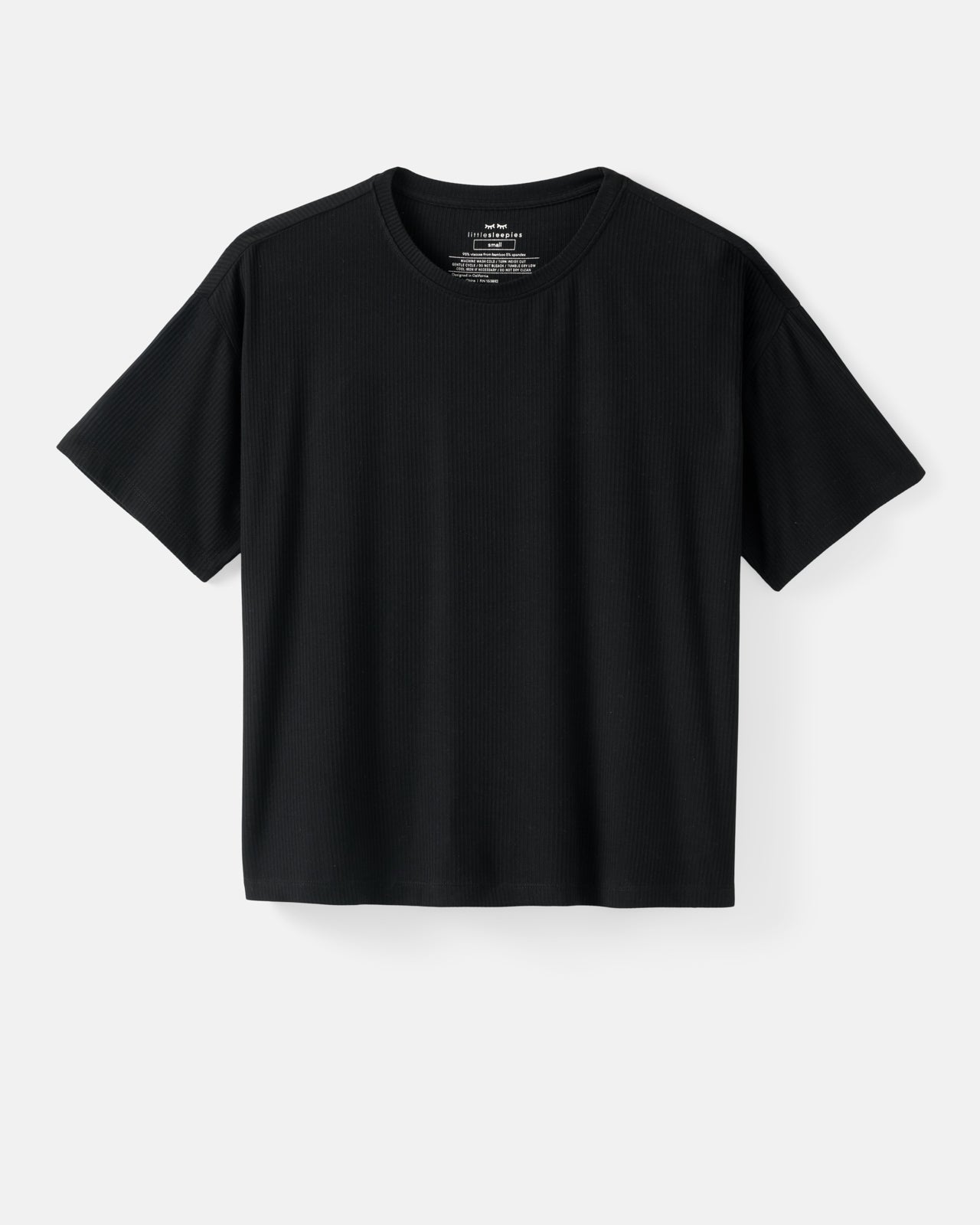 Black Women's Ribbed Boxy Tee