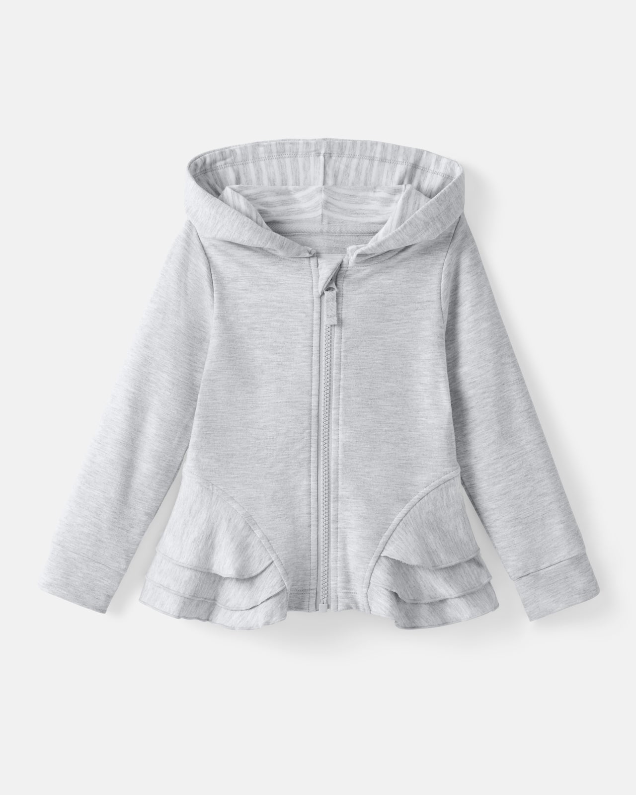 Light Heather Gray Peplum Hoodie