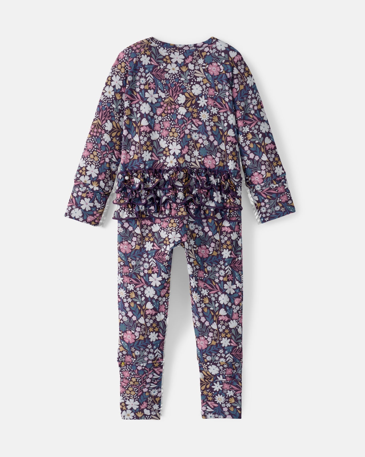 Midnight Petals Ruffle Zippy