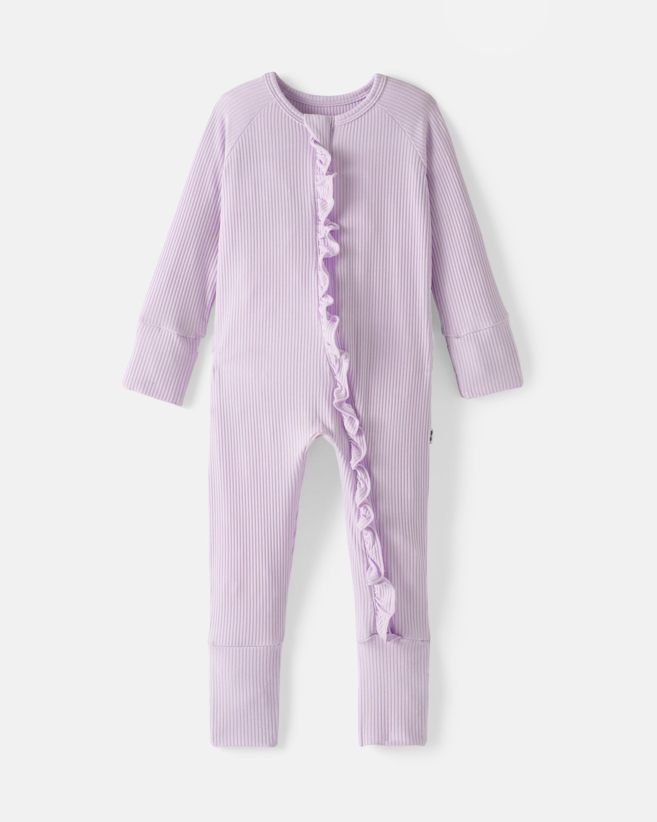 Misty Lavender Ribbed Ruffle Zippy