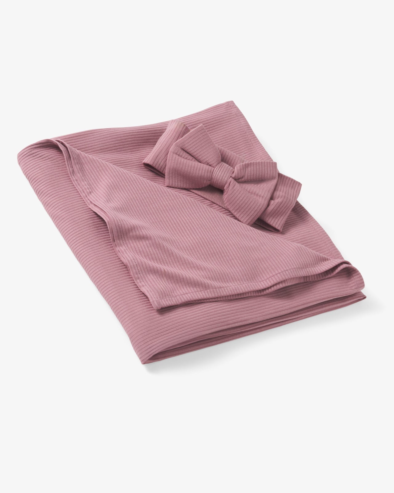 Rosewood Ribbed Swaddle & Luxe Bow Headband Set