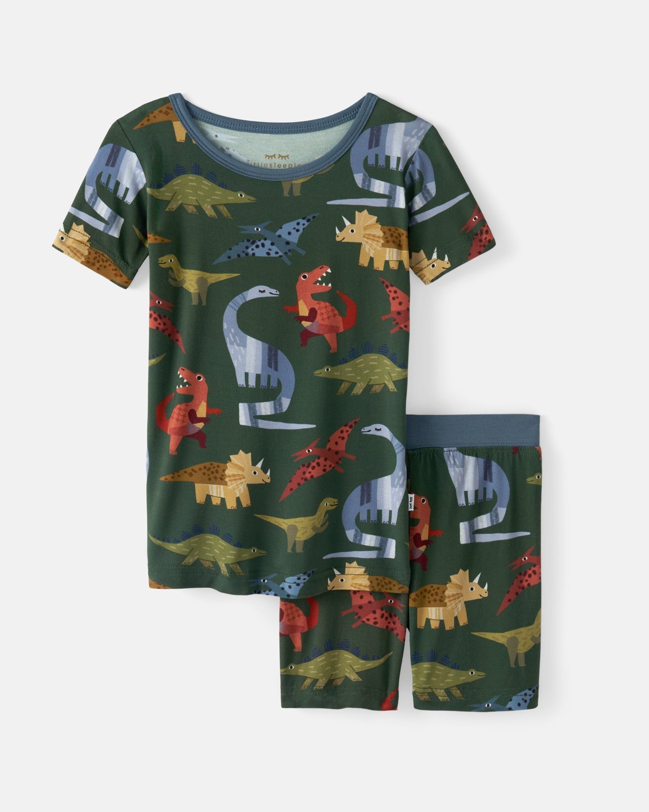 Roar & Explore Green Two-Piece Short Sleeve & Shorts Pajama Set
