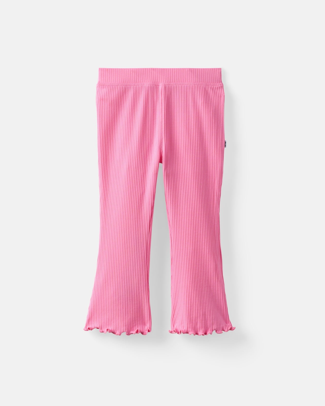 Sweet Pink Ribbed Flare Pant
