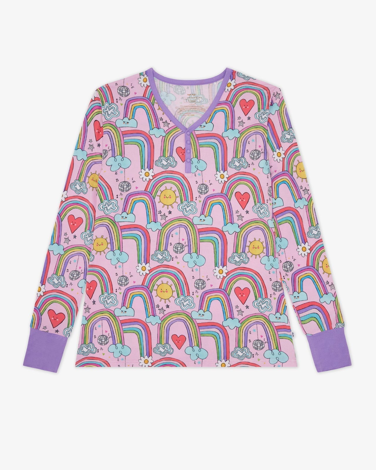 Disco Rainbows Women's Long Sleeve Pajama Top
