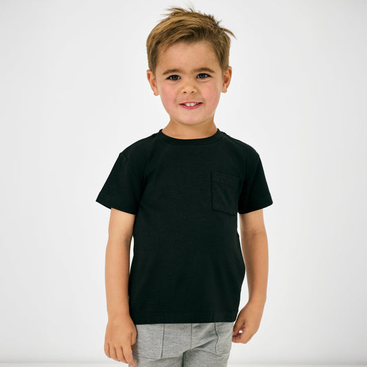 Black Short Sleeve Relaxed Pocket Tee