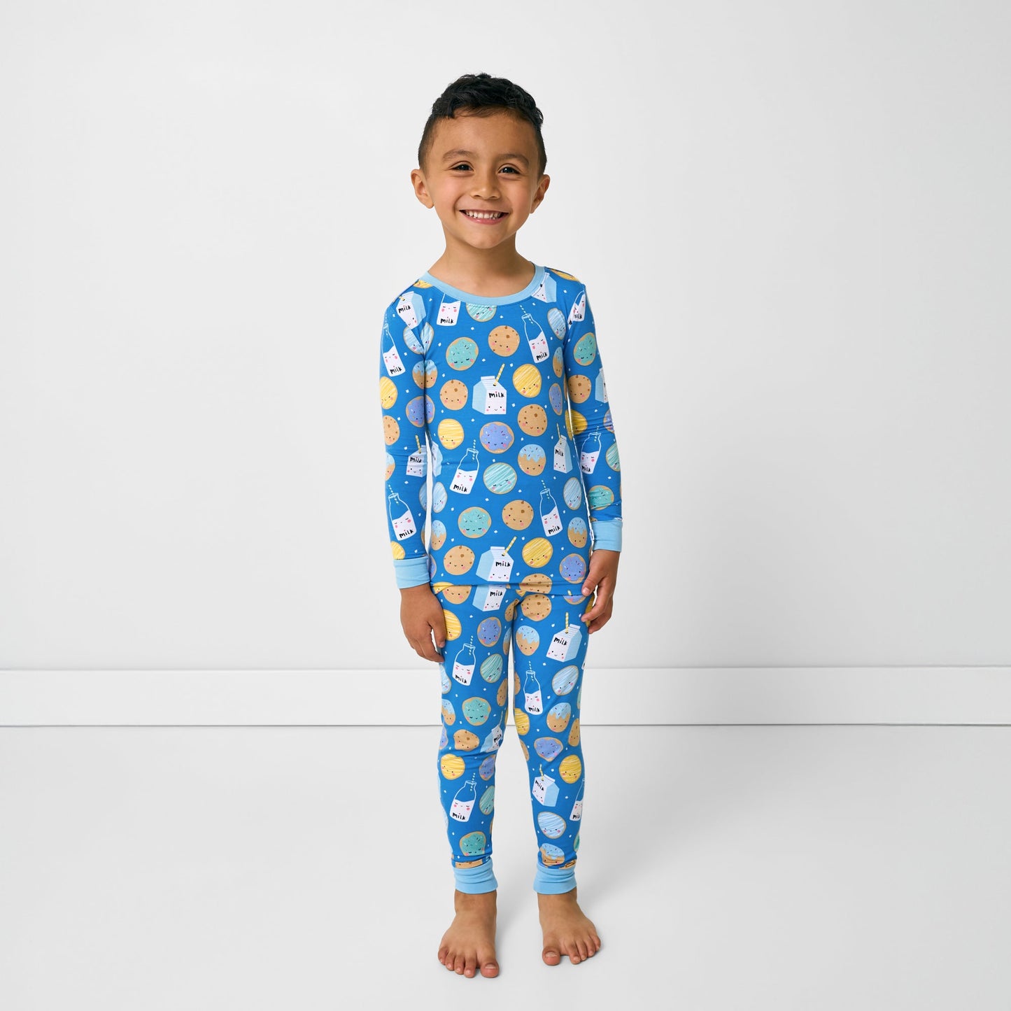Blue Cookies & Milk Two-Piece Pajama Set