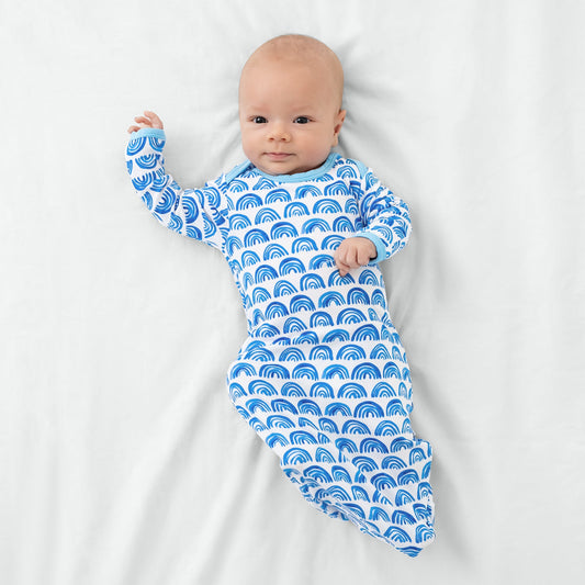 Blue Rainbows Infant Gown