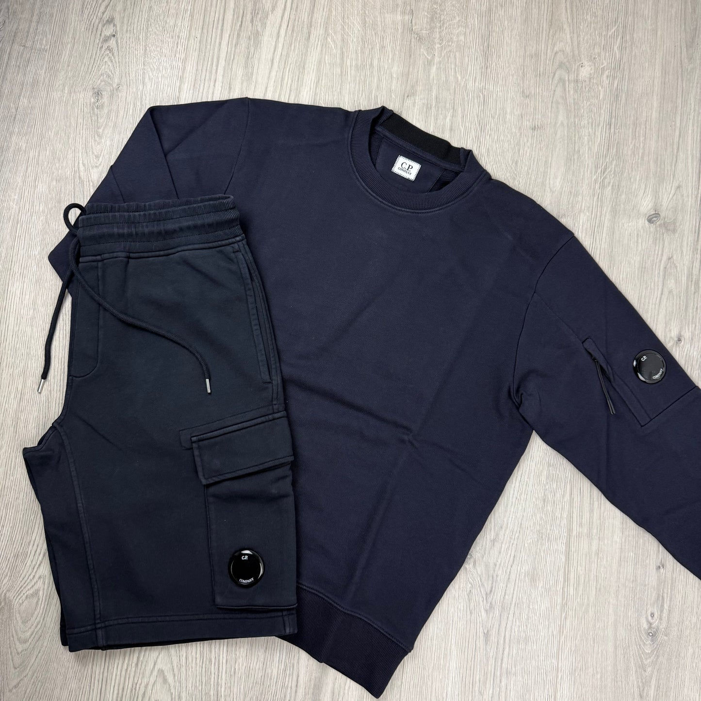 CP Company Raised Fleece Tracksuit - Navy