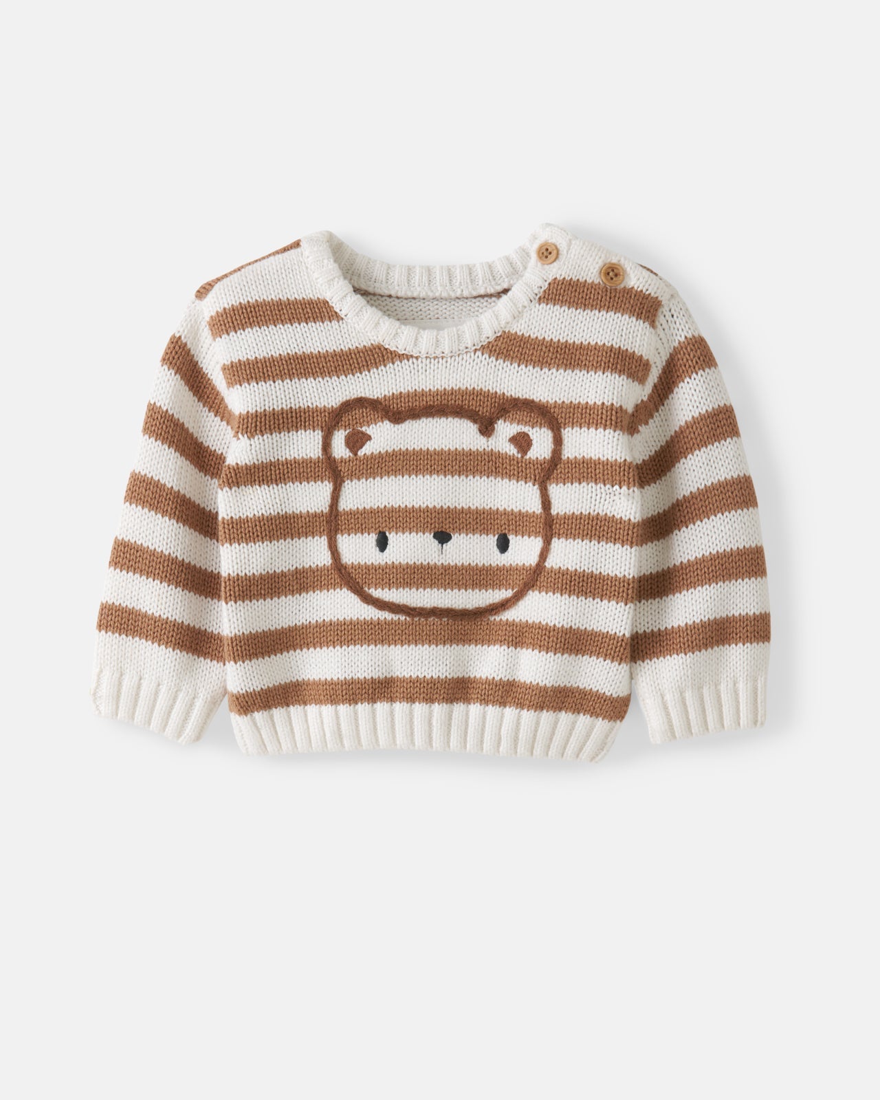 Chestnut Brown Stripe Bear Sweater
