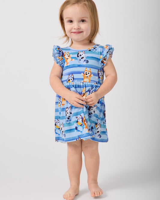 Bluey Dance All Day Flutter Skater Dress with Bodysuit