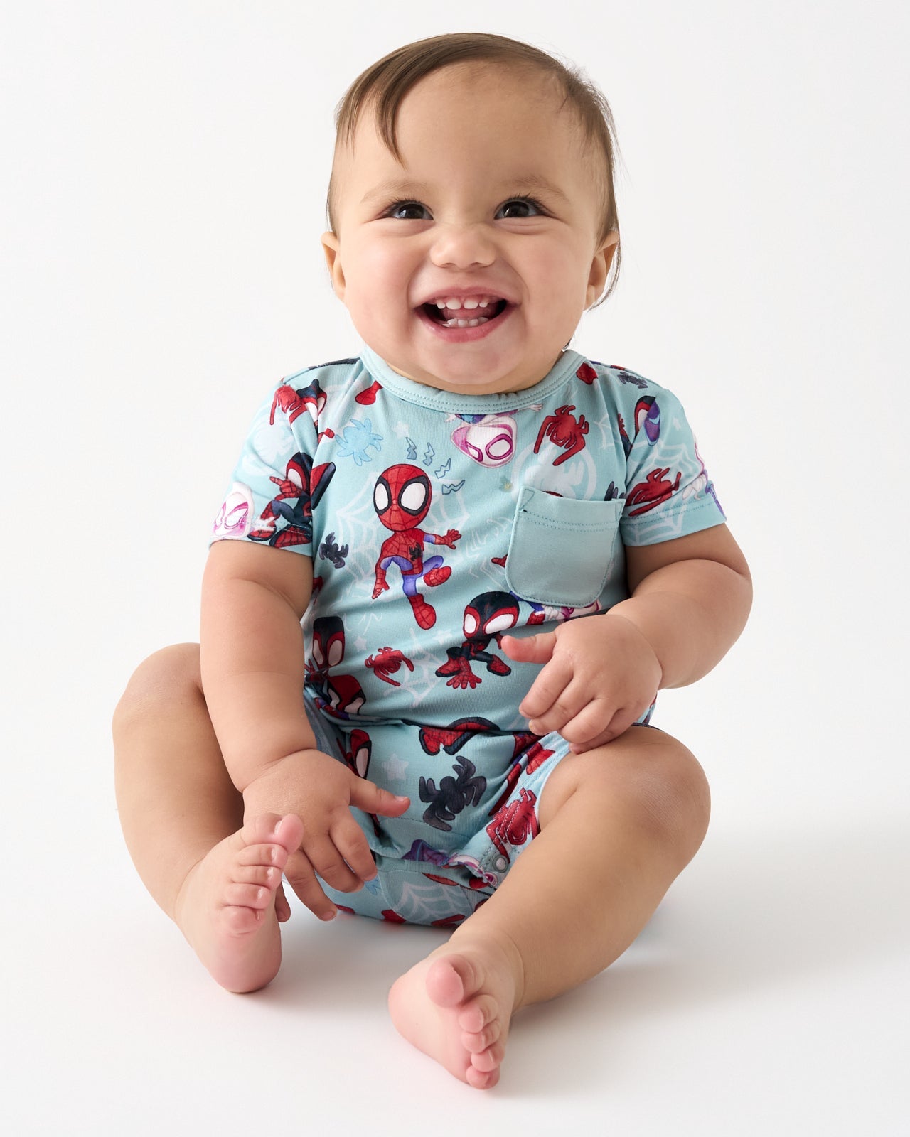 Spidey & His Amazing Friends Tiny Webs Pocket Shorty Romper