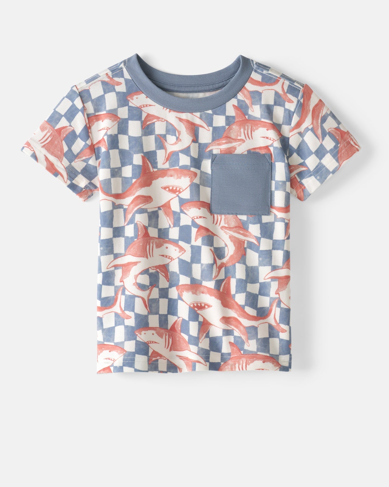 Shark Fin Checks Relaxed Pocket Tee