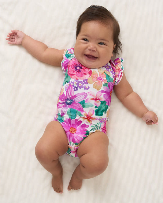 Hibiscus Blooms Flutter Bodysuit