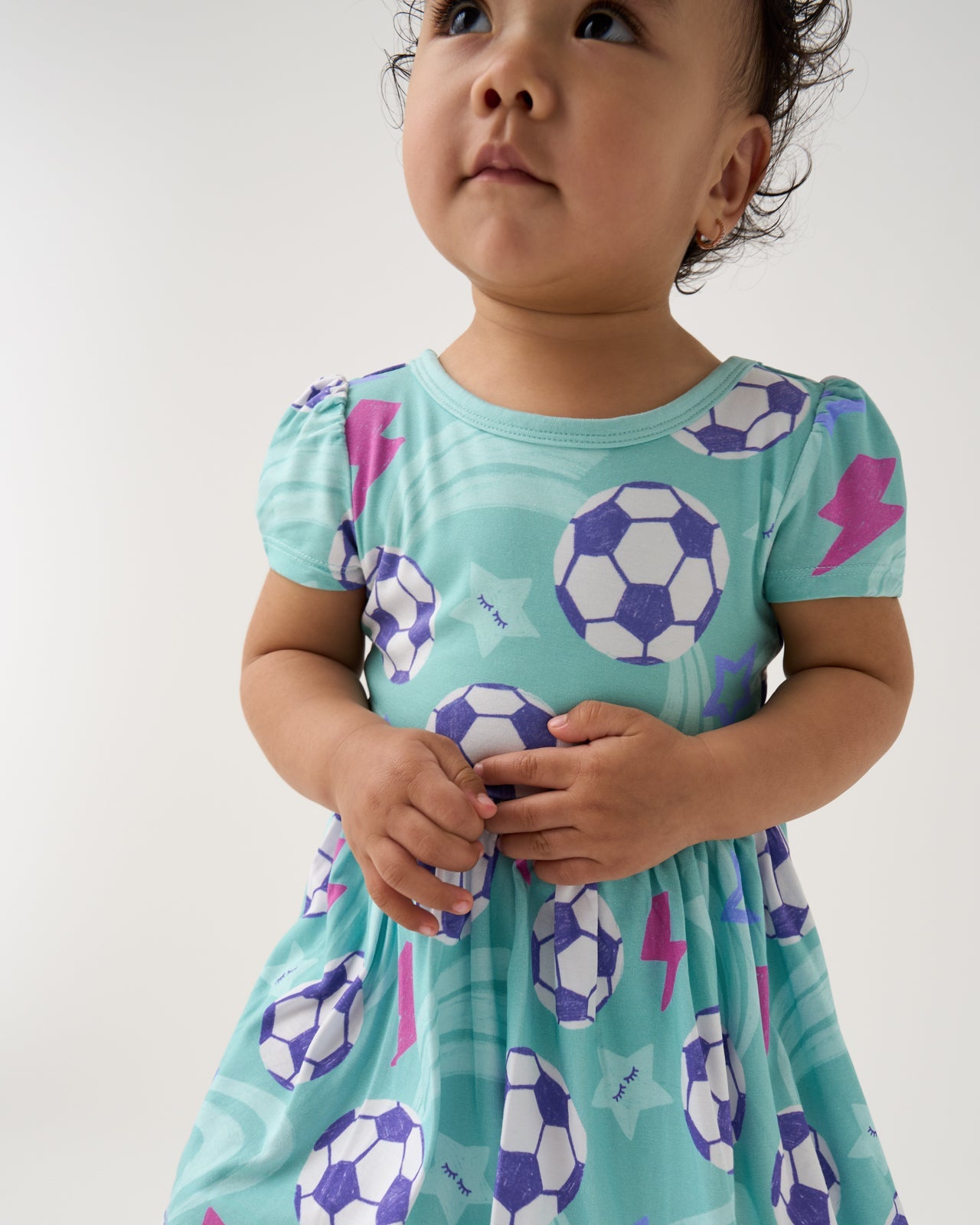 Aqua Soccer Stars Skater Dress with Bodysuit