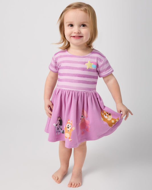 Bluey Friends Forever Short Sleeve Dress with Bloomer