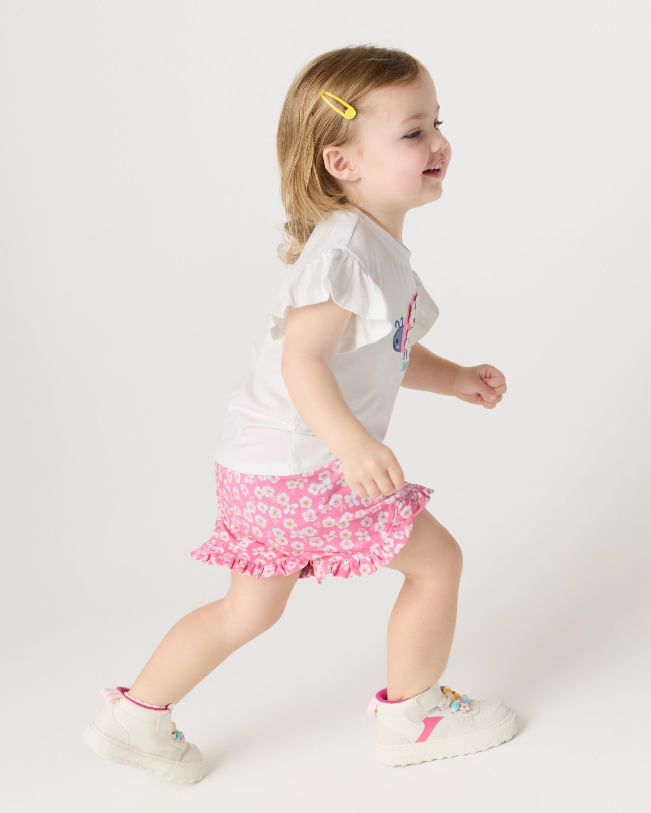 Sweet Pink Petals Ruffle Shorts