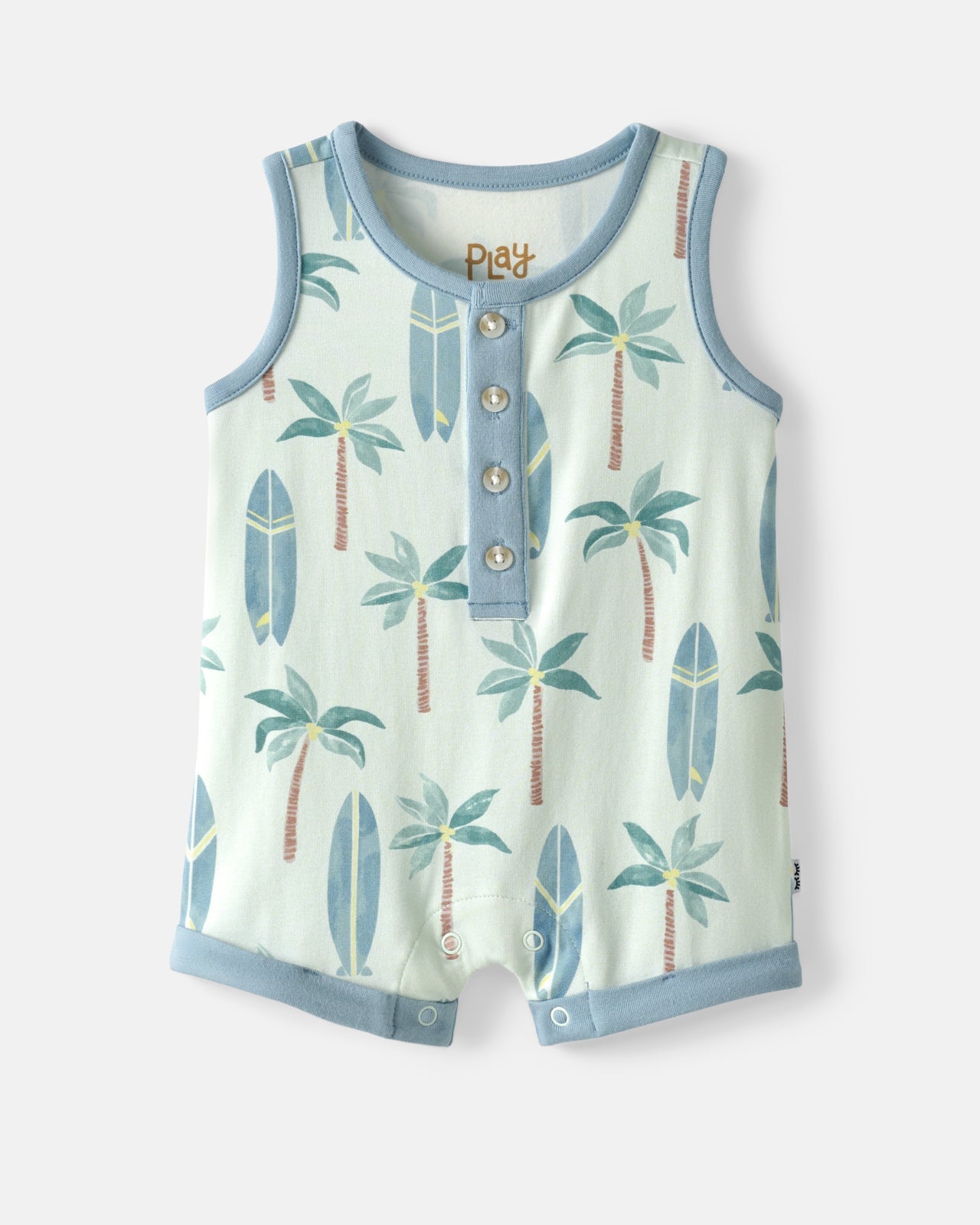 Palm Dunes Henley Romper