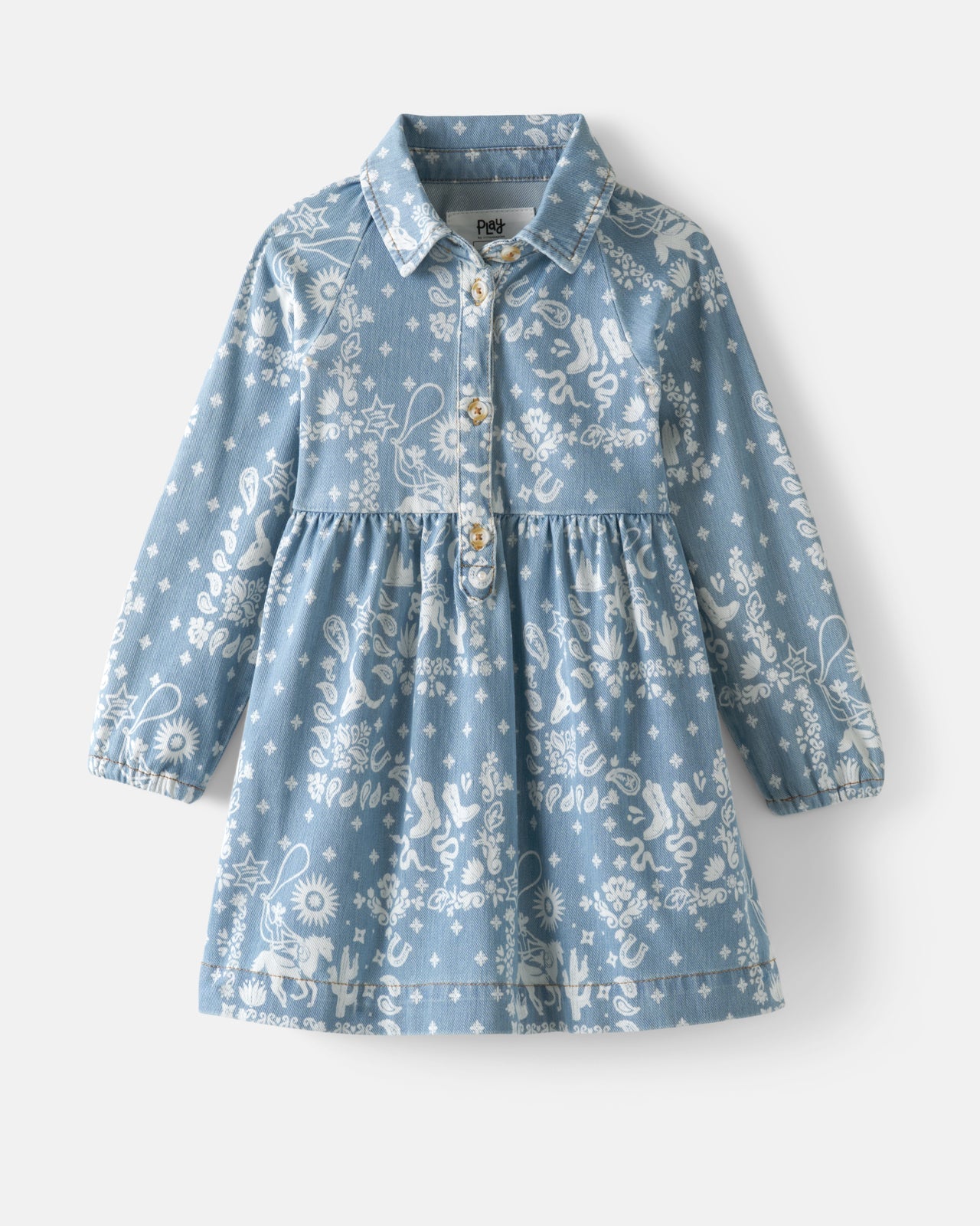 Bandana Blues Denim Shirt Dress