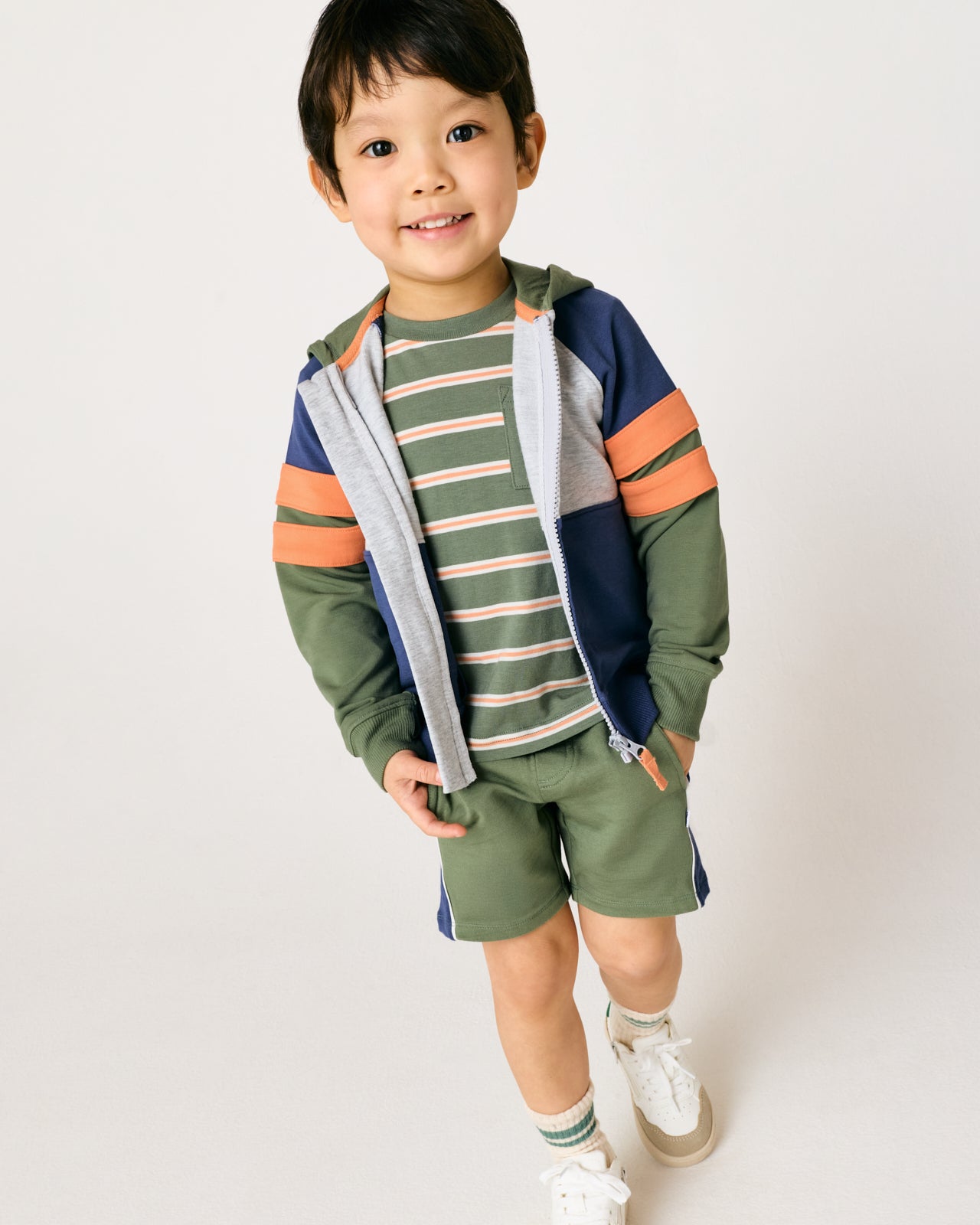 Moss Stripe Relaxed Pocket Tee