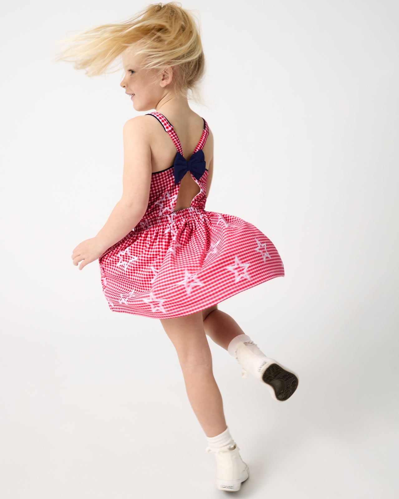 Celebration Gingham Bow Back Twirl Dress