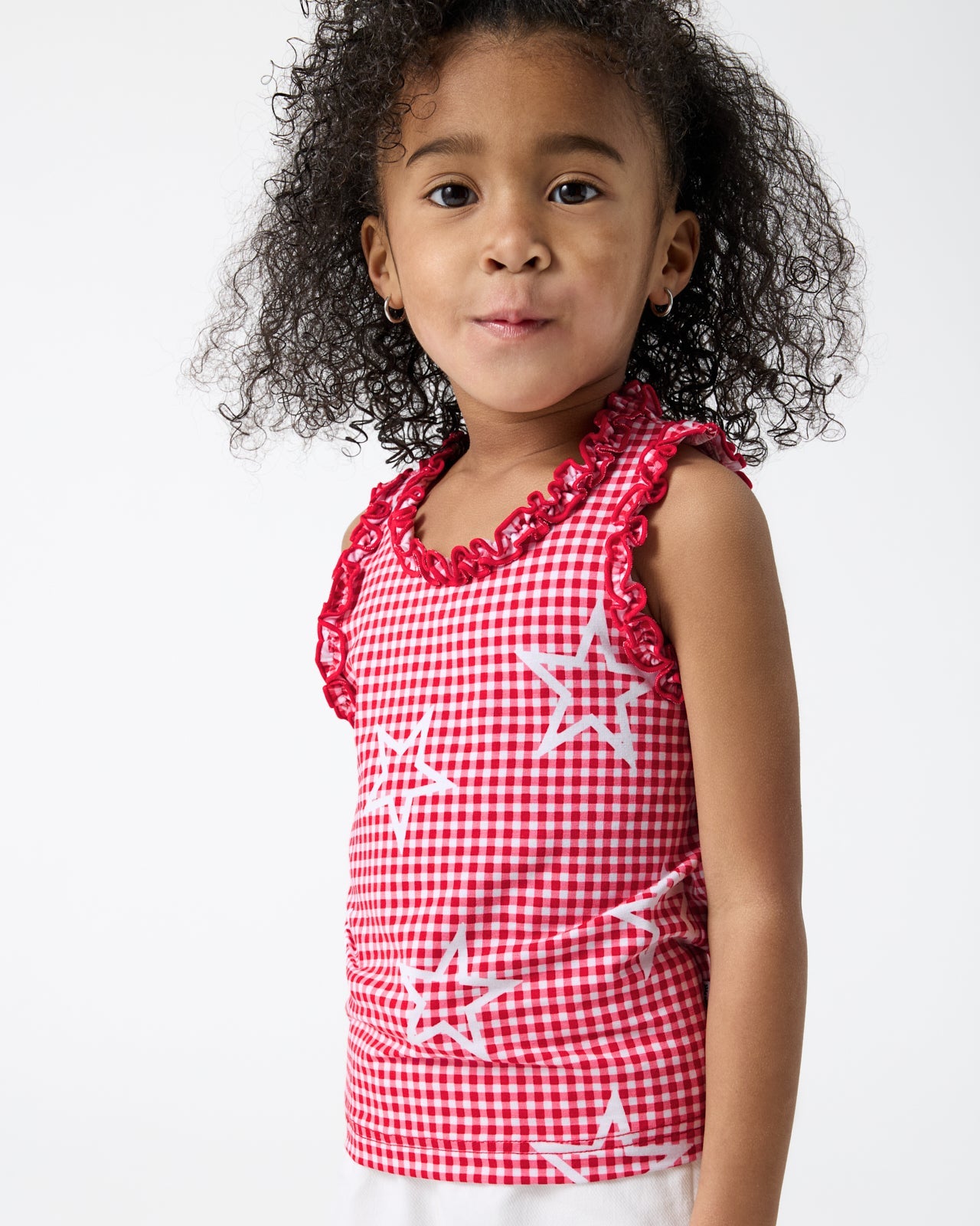 Celebration Gingham Ruffle Tank Top