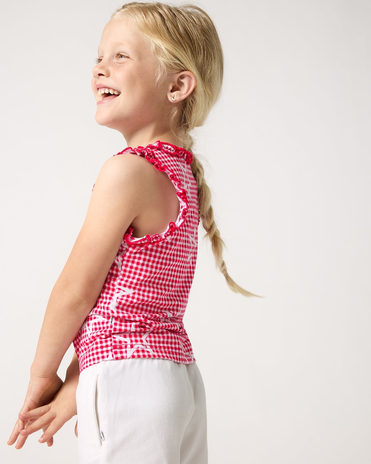 Celebration Gingham Ruffle Tank Top