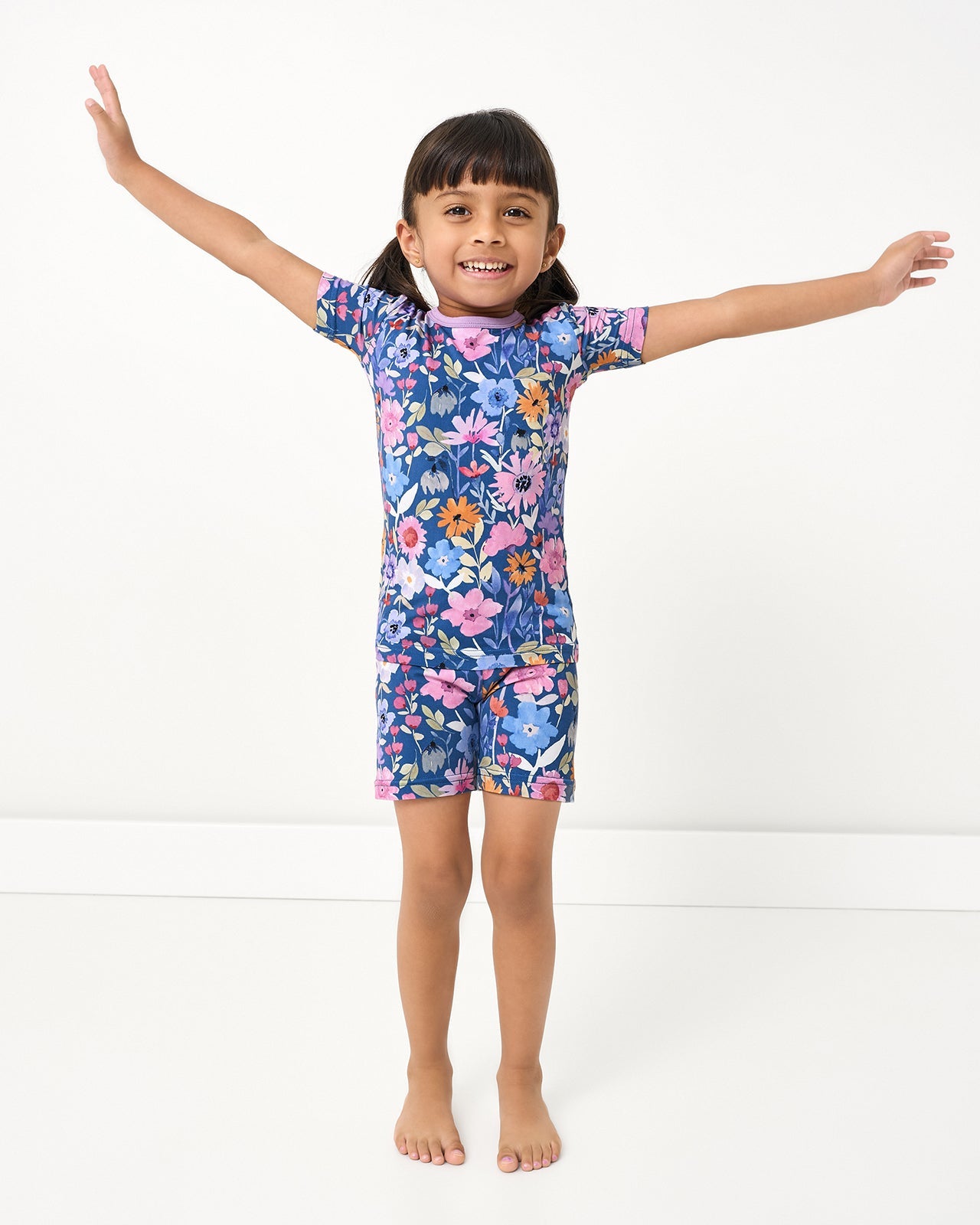 Dusk Blooms Two-Piece Short Sleeve & Shorts Pajama Set