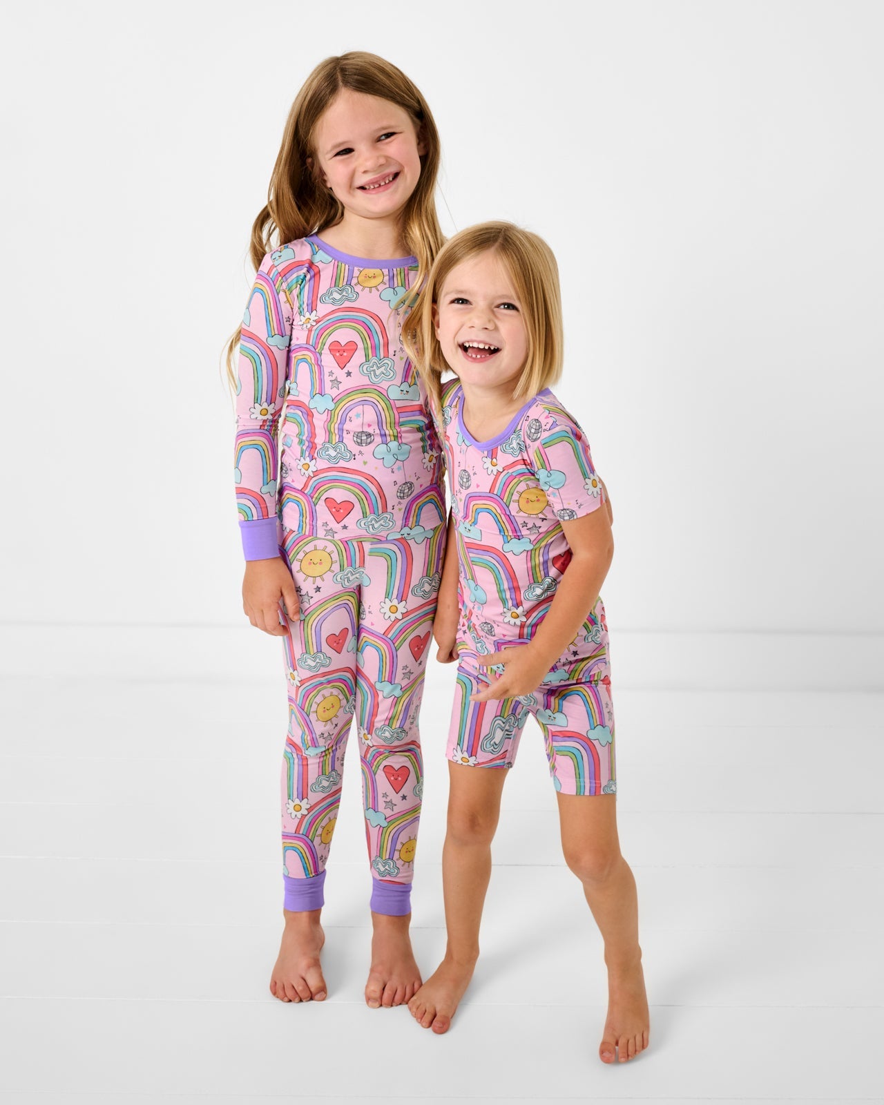 Disco Rainbows Two-Piece Short Sleeve & Shorts Pajama Set