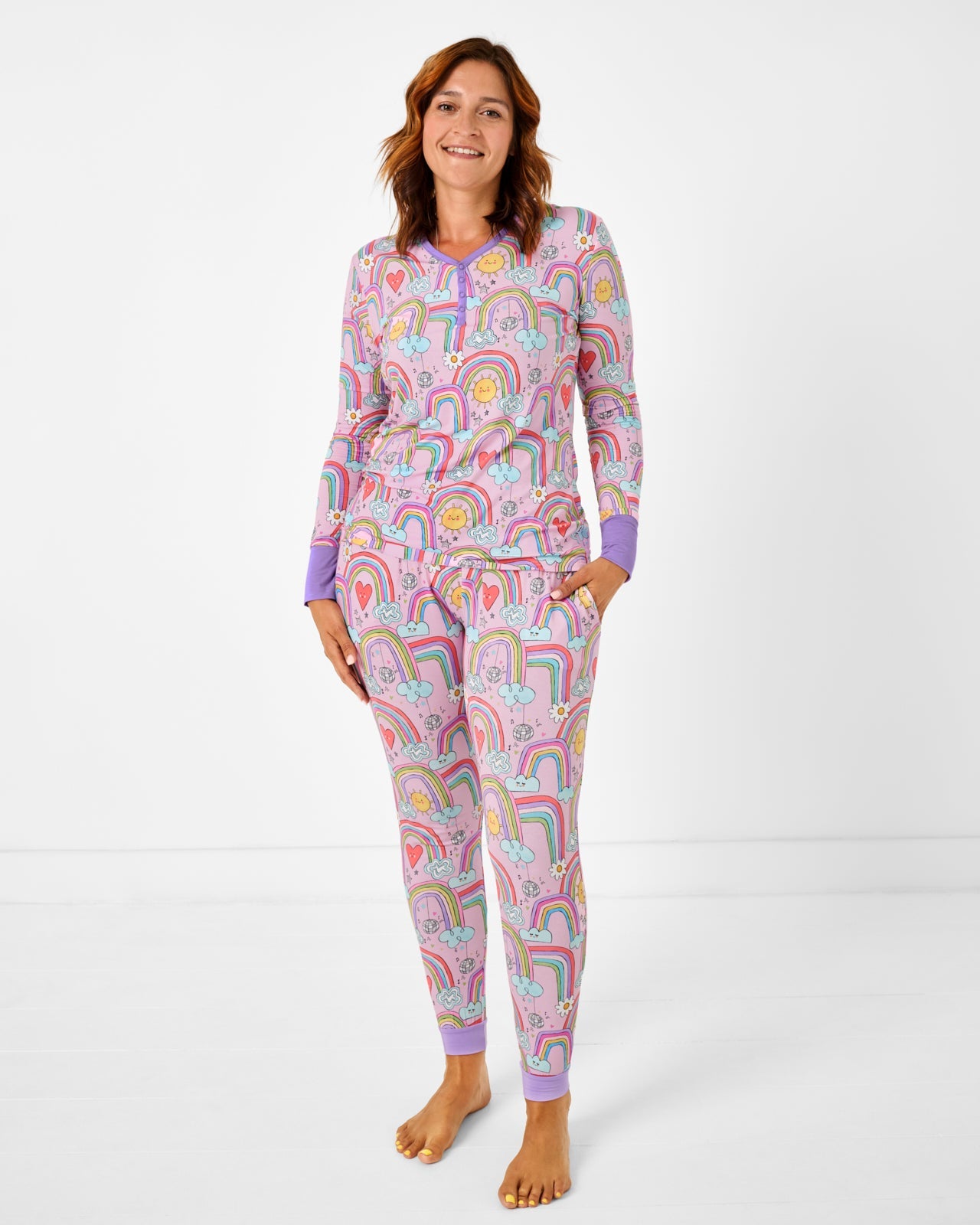 Disco Rainbows Women's Long Sleeve Pajama Top