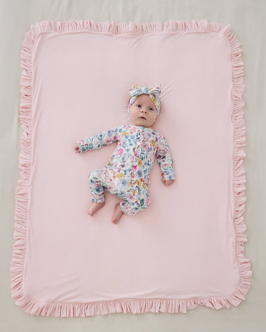 Prima Pink Ribbed Ruffle Mini Cloud Blanket®