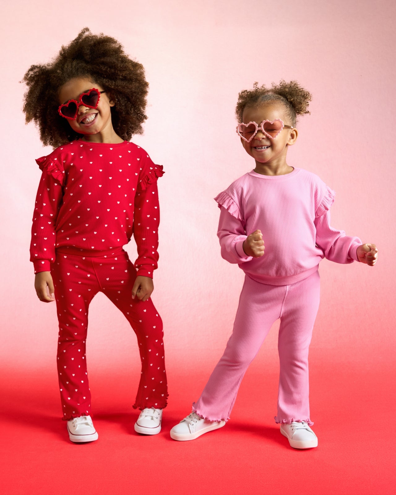 Sweet Pink Ribbed Flare Pant