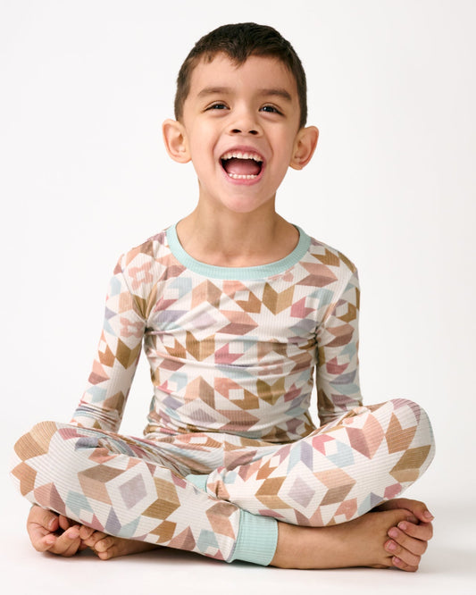 Kaleidoscope Dreams Ribbed Two-Piece Pajama Set