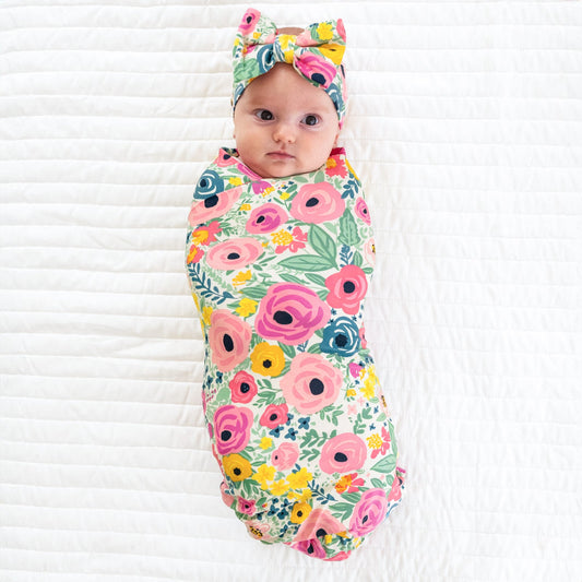 Secret Garden Swaddle & Luxe Bow Headband Set
