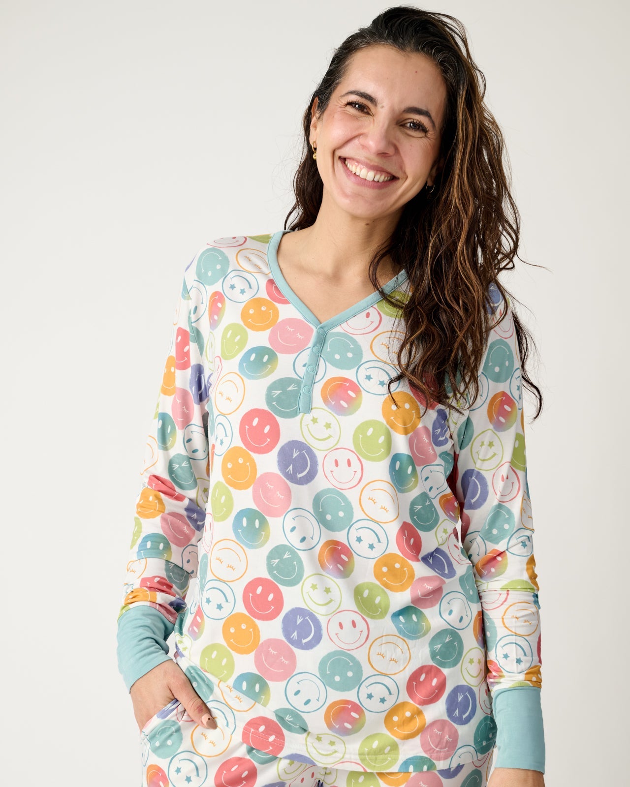 Positive Vibes Women's Long Sleeve Pajama Top