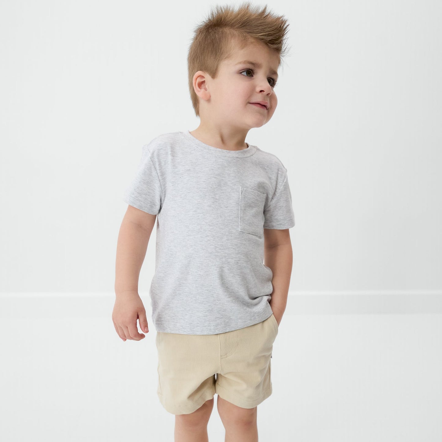 Light Heather Gray Relaxed Pocket Tee