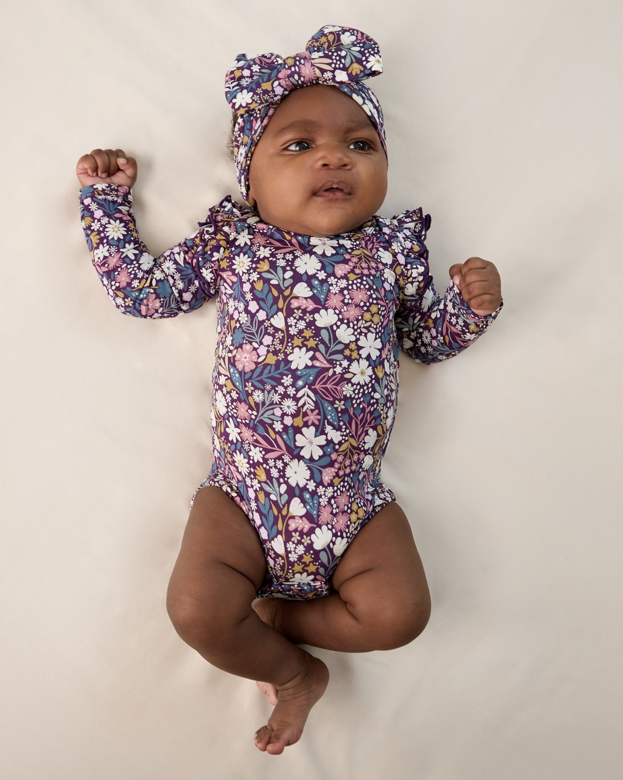 Midnight Petals Flutter Bodysuit