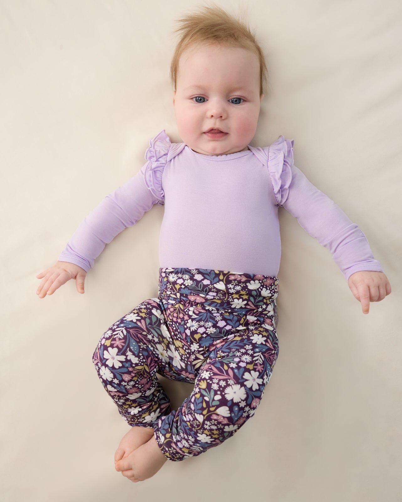 Midnight Petals Fold Over Legging