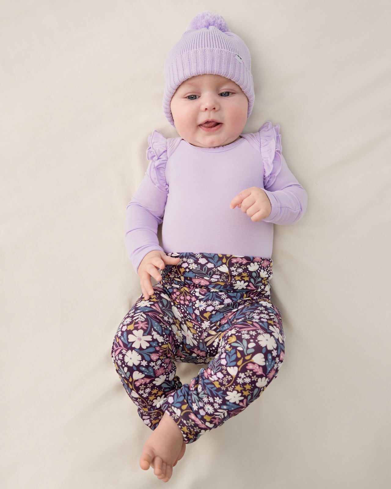 Misty Lavender Sweater Beanie Hat