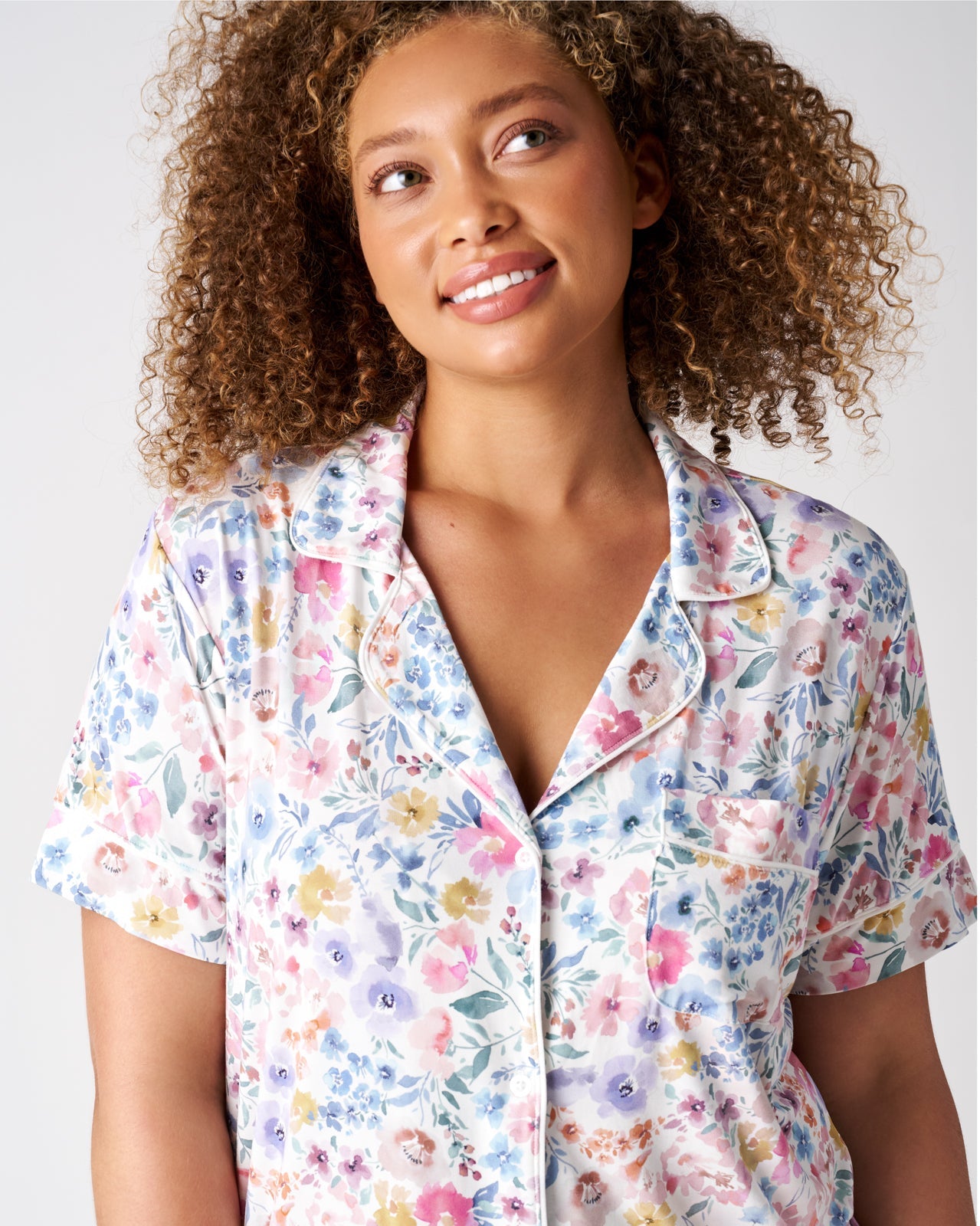 Tiny Blooms Women's Short Sleeve & Shorts Pajama Set
