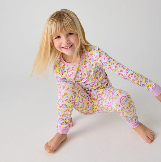 Pastel Rainbows Two-Piece Pajama Set