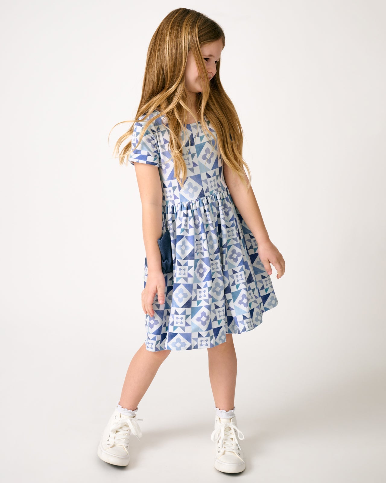 Patchwork Indigo Patch Pocket Dress