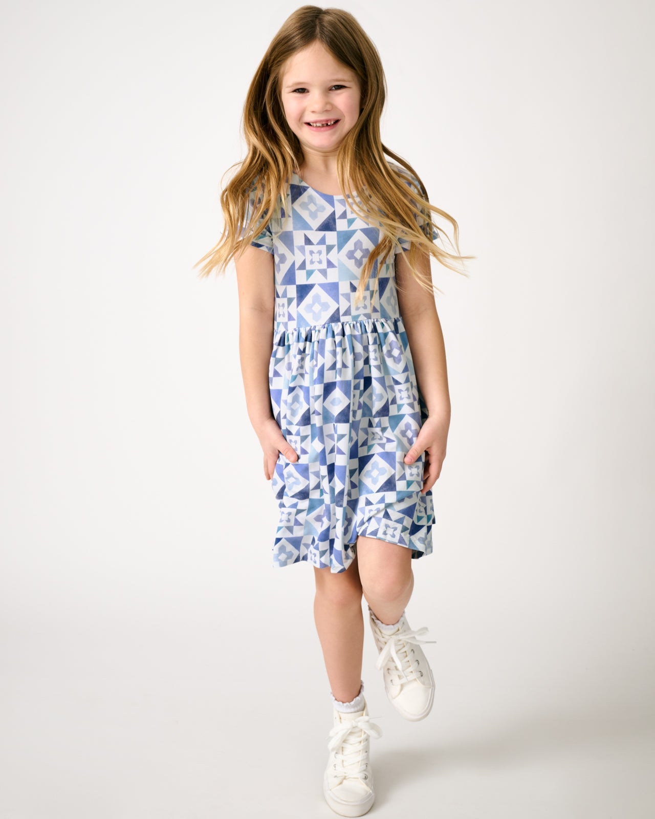 Patchwork Indigo Patch Pocket Dress