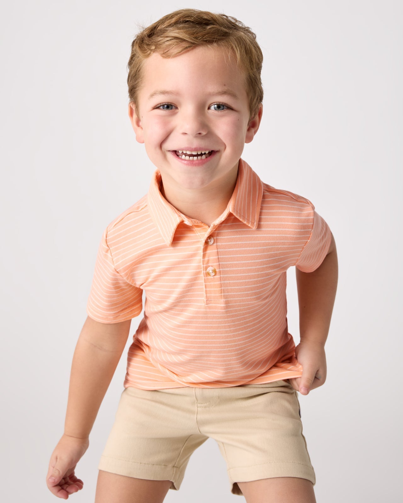 Peachy Keen Stripe Polo Shirt