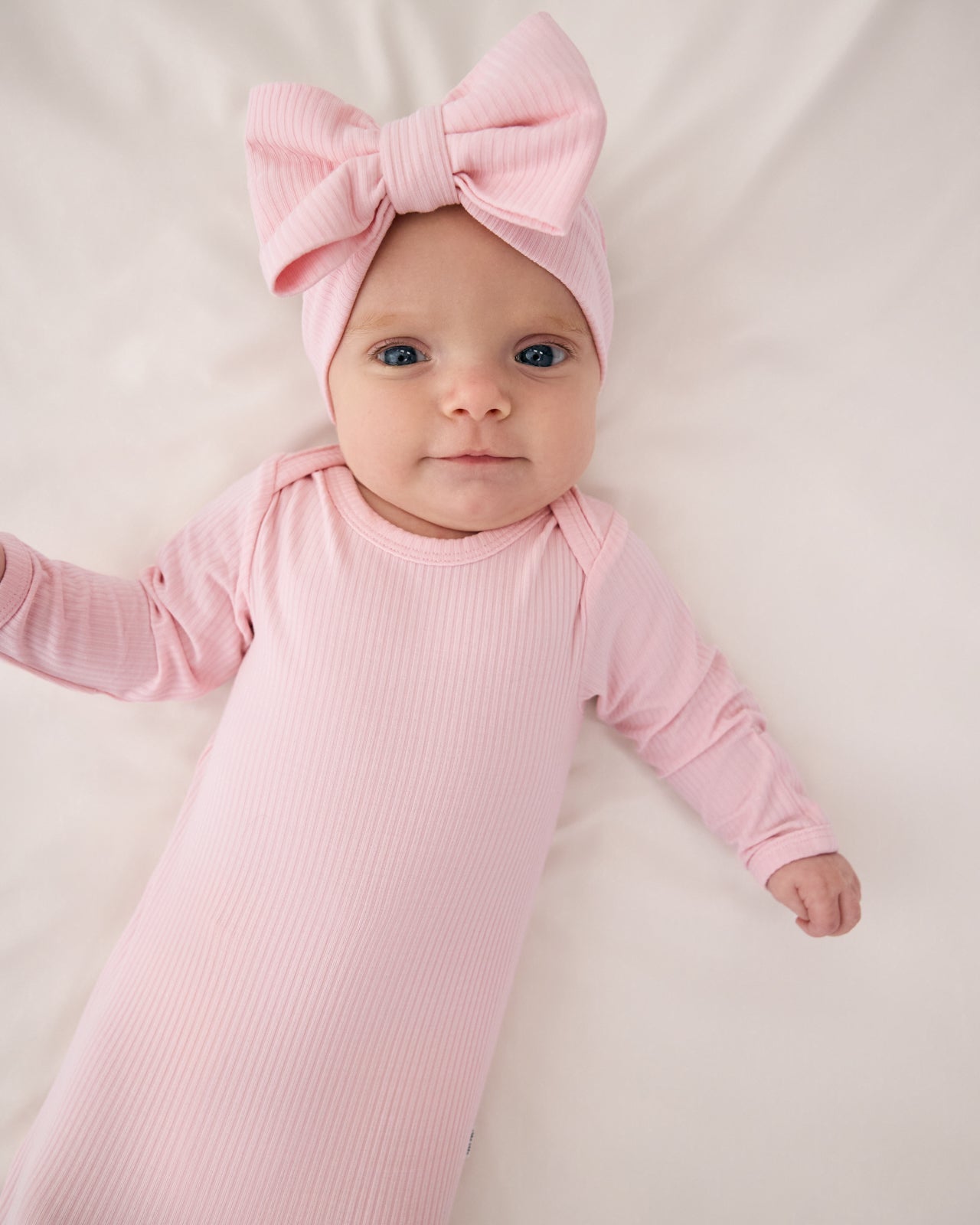Prima Pink Ribbed Infant Gown