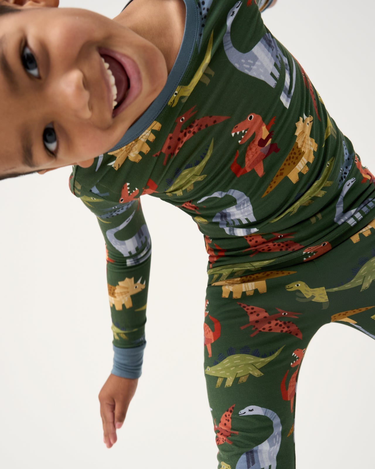 Roar & Explore Green Two-Piece Pajama Set