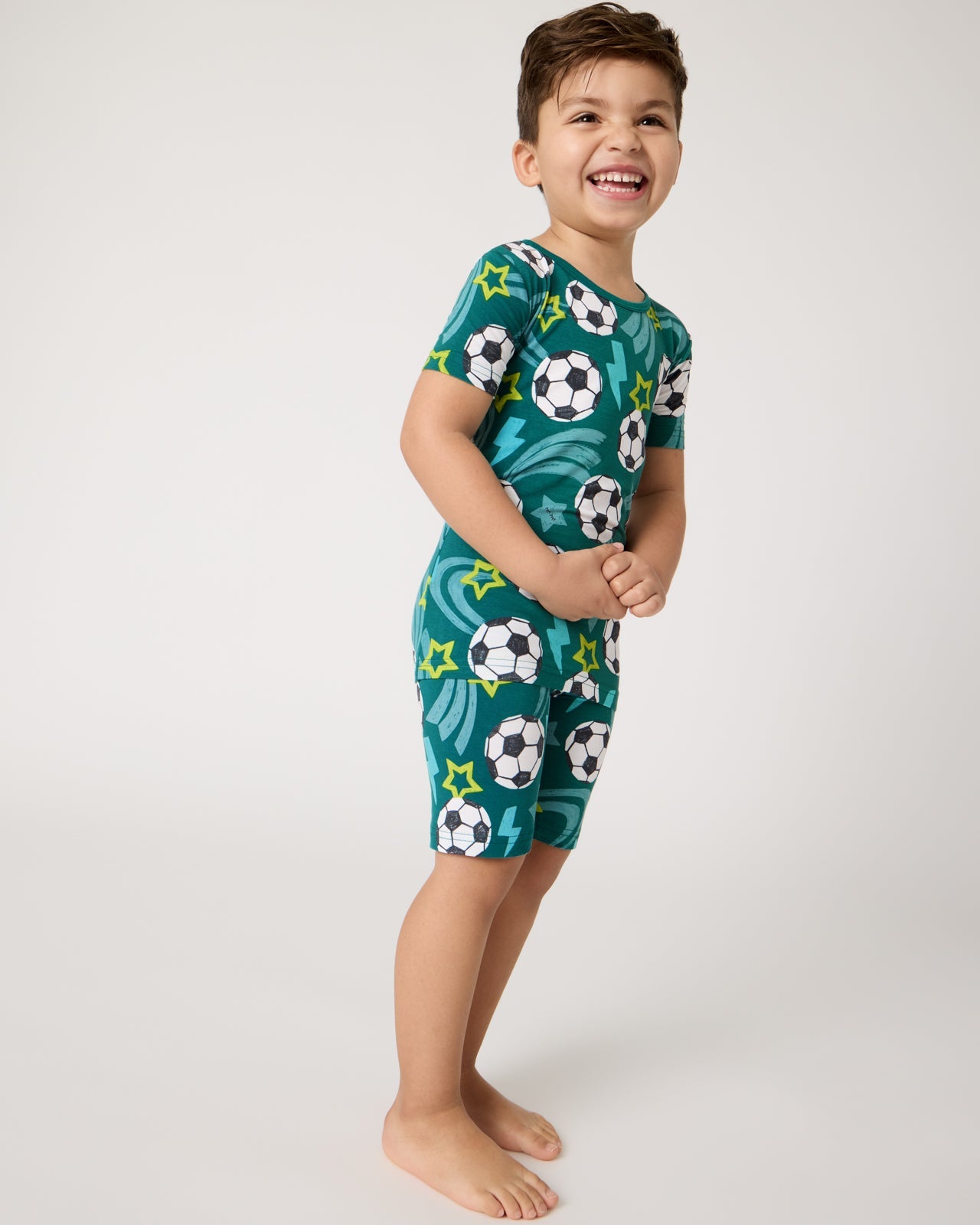 Soccer Stars Two-Piece Short Sleeve & Shorts Pajama Set