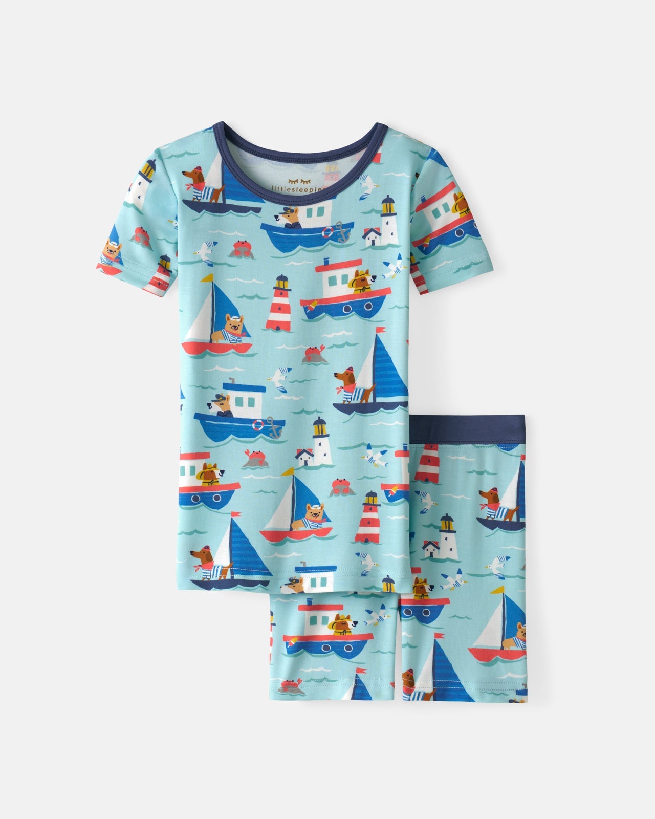 Nautical Paws Two-Piece Short Sleeve & Shorts Pajama Set