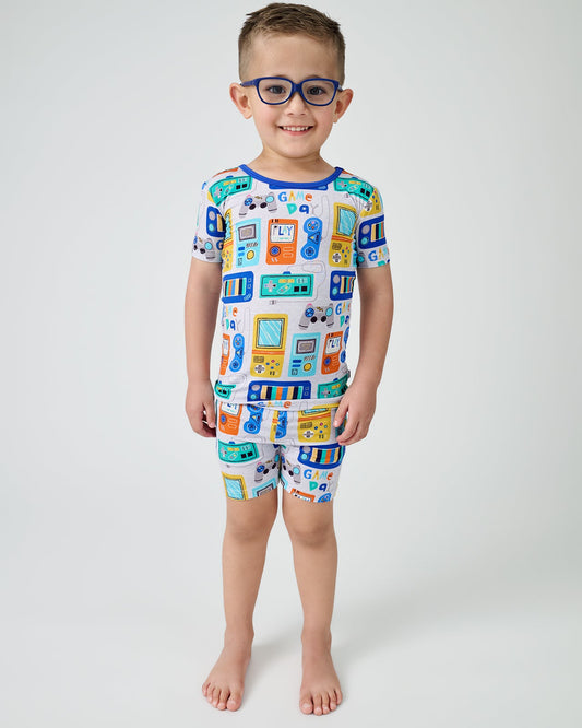 Game On Two-Piece Short Sleeve & Shorts Pajama Set