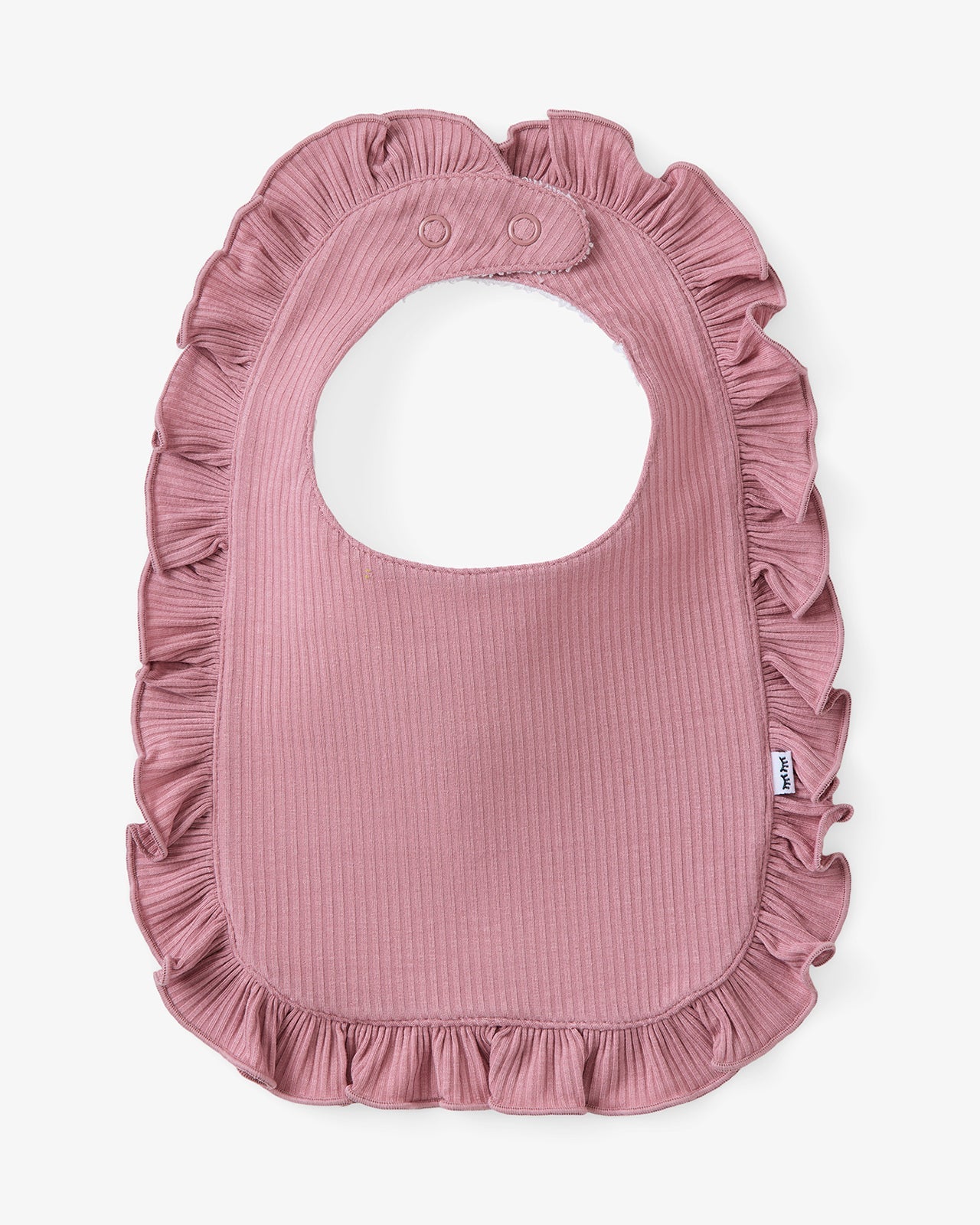 Rosewood Ribbed Ruffle Bib